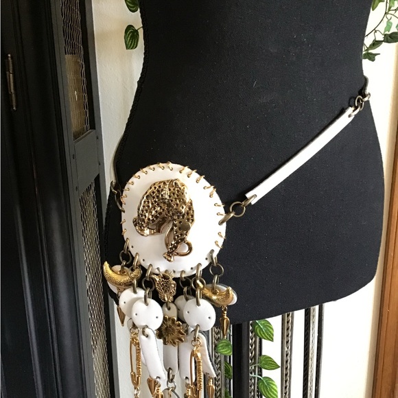 White and Gold Statement Belt main image 6